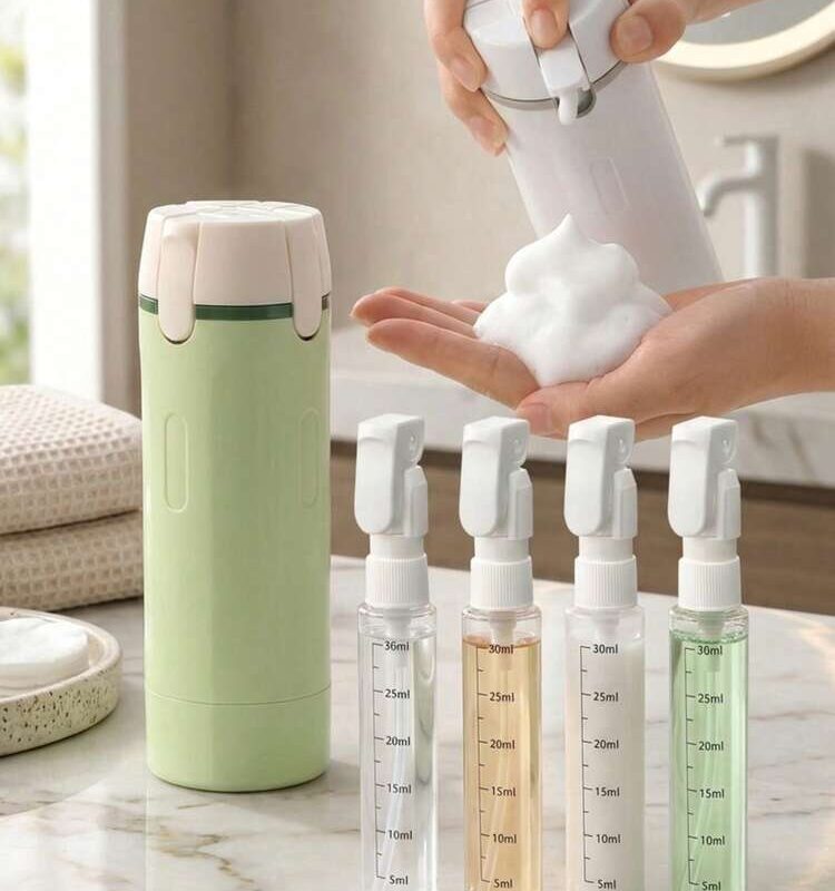 4-in-1 Travel Refillable Dispenser Bottle Set 2 pice