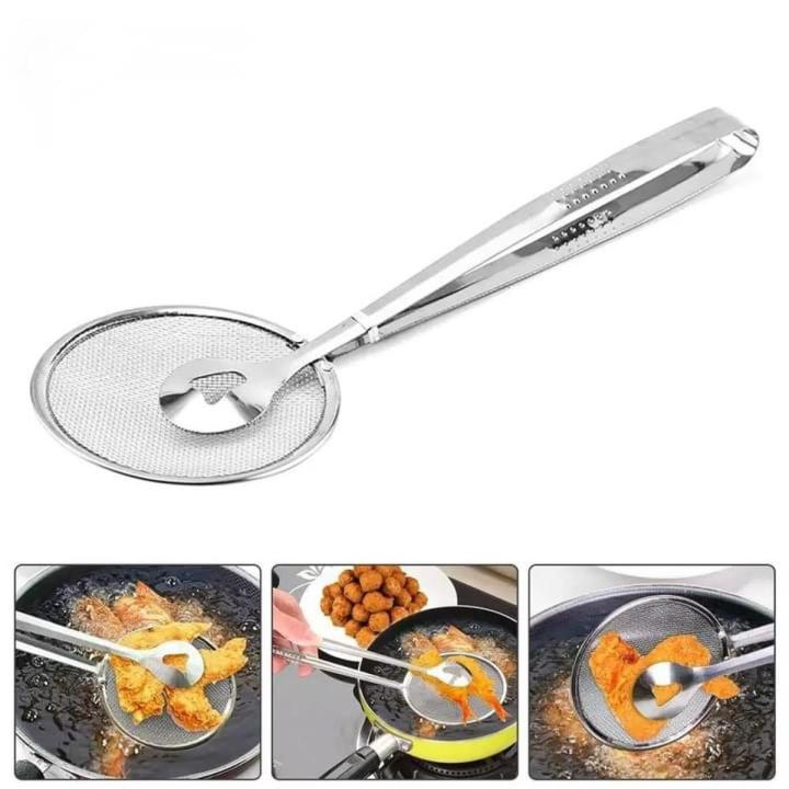 Mesh Filter Spoon with Clip Tong 2 pice